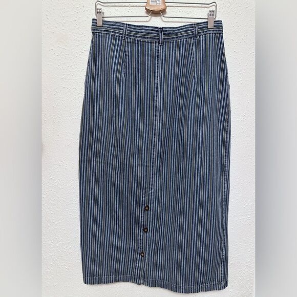 Vintage Willowbend Striped Denim Midi/Maxi Skirt size 6/8 - Picture 3 of 5